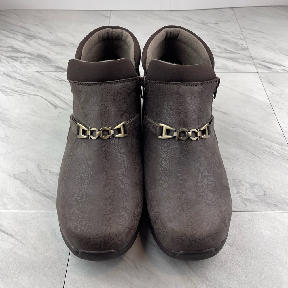 -Drew Blossom Orthopedic Brown Foil Gold Women's Size 11.5 W Wide Booties Shoe - Picture 5 of 15